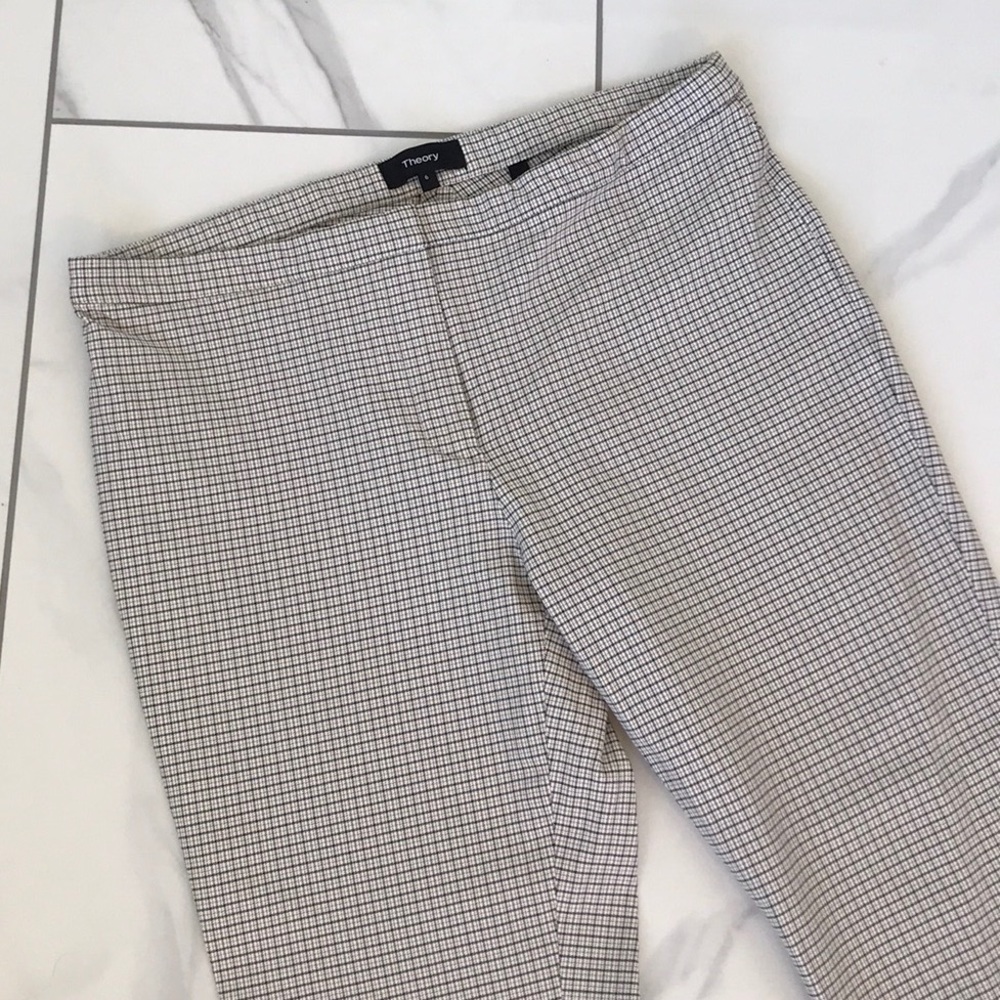 Theory Black and White Skinny Pants